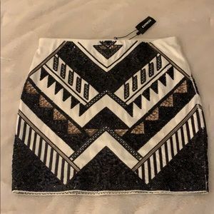 Express high waisted sequined mini skirt